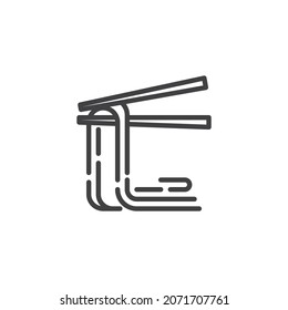 Chopstick with noodles line icon. linear style sign for mobile concept and web design. Noodles food outline vector icon. Asian food symbol, logo illustration. Vector graphics