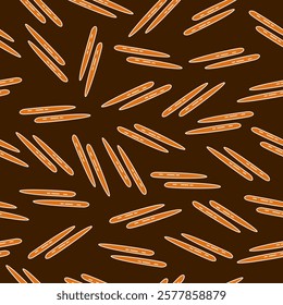 Chopstick seamless pattern background. Wooden chopstick line motif doodle cartoon. National chopstick day