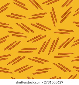 Chopstick sem costura padrão de fundo. Linha de pauzinho de madeira motivo doodle cartoon. Dia nacional do pauzinho