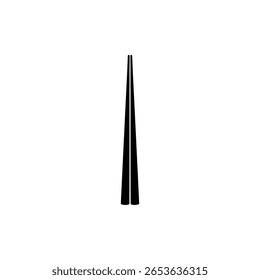 Silhueta Chopstick, pode usar para logotipo, pictograma, aplicativos, sinal de comida asiática, símbolo de ícone oriental, ou Elemento de design gráfico. Ilustração de vetor