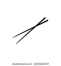 Silhueta Chopstick, pode usar para logotipo, pictograma, aplicativos, sinal de comida asiática, símbolo de ícone oriental, ou Elemento de design gráfico. Ilustração de vetor