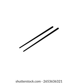 Silhueta Chopstick, pode usar para logotipo, pictograma, aplicativos, sinal de comida asiática, símbolo de ícone oriental, ou Elemento de design gráfico. Ilustração de vetor