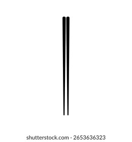 Silhueta Chopstick, pode usar para logotipo, pictograma, aplicativos, sinal de comida asiática, símbolo de ícone oriental, ou Elemento de design gráfico. Ilustração de vetor