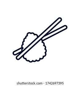 chopstick with sushi japanese food icon vector illustration design