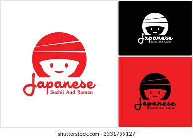 Inspiración en el diseño del Chopstick Swoosh Bowl Oriental Japan Cuisine, el Ramen japonés y el Sushi Seafood Logo