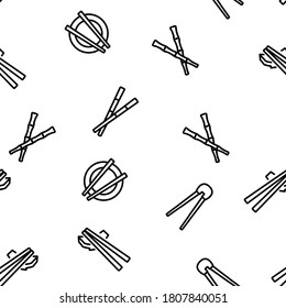 Utensil-Vektorgrafik von Chopstick, Nahtlose Muster-Thin-Line-Illustration