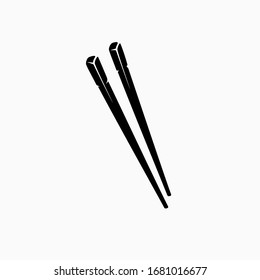 chopstick vector design template . isolated chopstick vector . chopstick silhouette icon
