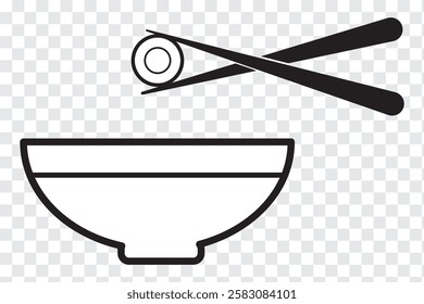 Chopstick vector icons set. Variety chopstick and Bowl Design. Vector illustration of plate, bowl. Vector illustration of a food sticker.