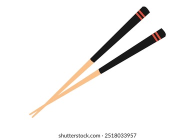 Palillos asiáticos cuberterías aisladas icon.Isolated palillos de bambú del Vector, utensilio japonés del restaurante para agarrar la comida. Palos de madera de bambú para el sushi.