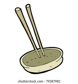 chopsticks and bowl cartoon