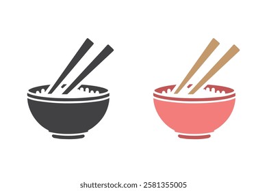 Chopsticks with bowl vector design. Chopsticks icon on white background.