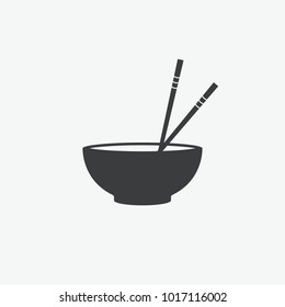 Chopsticks & Bowl Vector Icon