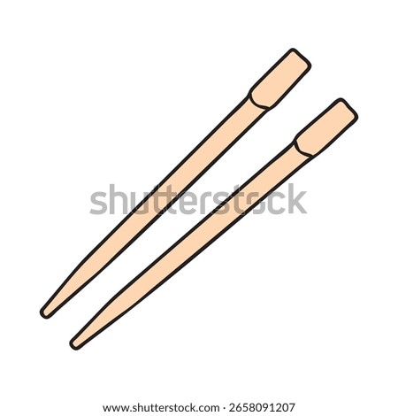 Chopsticks cartoon illustration isolated vector