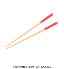 Chopsticks. Cutlery. Asian cuisine. Vector weekend isolated on white background