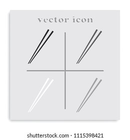 Chopsticks flat black and white vector icon.