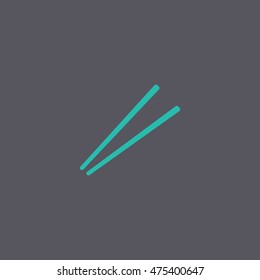 Chopsticks flat icon for food apps and websites