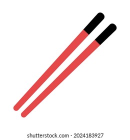 Icono plano Icono de palillos ilustración vectorial aislada en fondo blanco