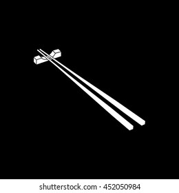 Chopsticks Flat Icon On Black Background
