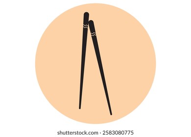  chopsticks flat vector icon Chop Sticks Illustration. Doodle Vector. chopsticks vector icons for web design Simple line logo icon eps 10