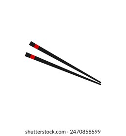 Chopsticks flat vector illustration isolated on white background