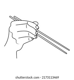 Chopsticks Hand Sketch Vector Illustration Stock Vector (Royalty Free ...