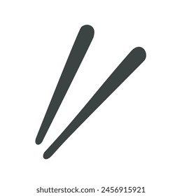 Chopsticks-Symbol, Stäbchen flache Vektorillustration Design-Elemente, isoliert auf weißem Hintergrund