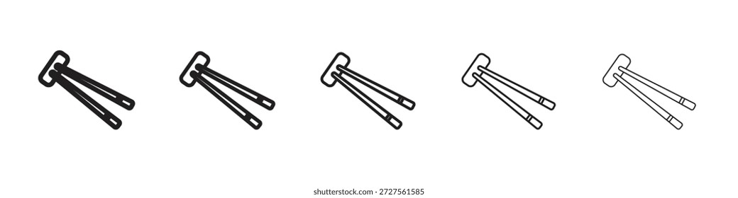 Diseño de icono de palillos en estilo de trazo editable delgado para trabajo gráfico