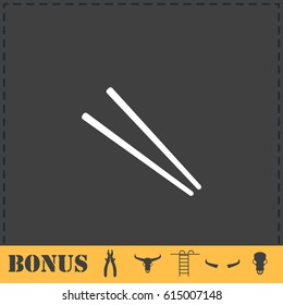 Chopsticks icon flat. Simple vector symbol and bonus icon