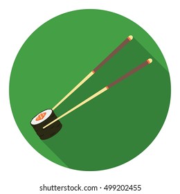 Chopsticks icon in flat style isolated on white background. Sushi symbol stock vector illustration.