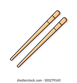 Chopsticks icon isolated.