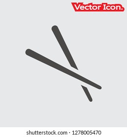 Chopsticks icon isolated sign symbol and flat style for app, web and digital design. Vector illustration.