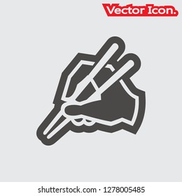 Chopsticks icon isolated sign symbol and flat style for app, web and digital design. Vector illustration.