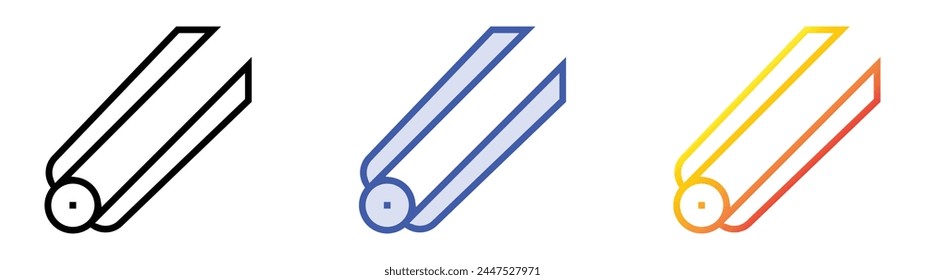 chopsticks icon. Linear, Blue Fill and Gradient Style Design Isolated On White Background