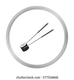 Chopsticks icon in monochrome style isolated on white background. Sushi symbol stock vector illustration.