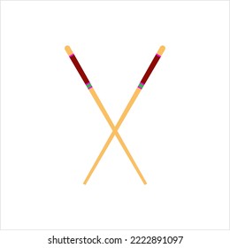 Chopsticks Icon, Pairs Of Sticks Used As Kitchen, Eating Utensils In Asia Vector Art Illustration