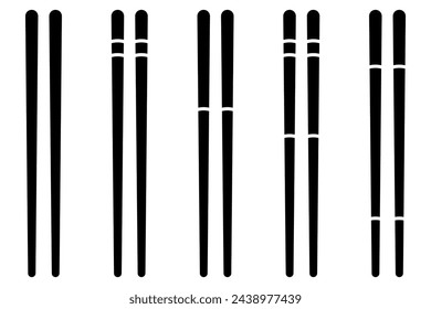 Chopsticks icon set basic simple design