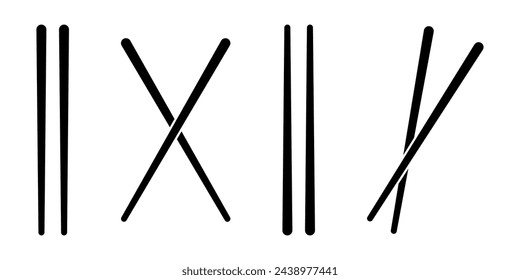 Chopsticks icon set basic simple design
