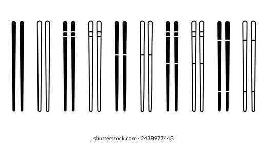 Chopsticks icon set basic simple design