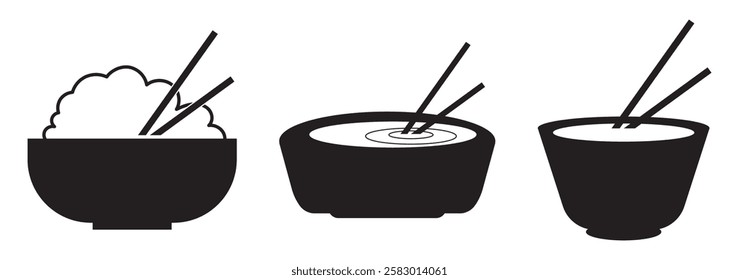 Chopsticks icon set. Restaurant chopsticks icon in black style isolated on white background. Restaurant chopsticks symbol vector illustration