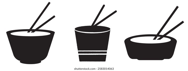 Chopsticks icon set. Restaurant chopsticks icon in black style isolated on white background. Restaurant chopsticks symbol vector illustration