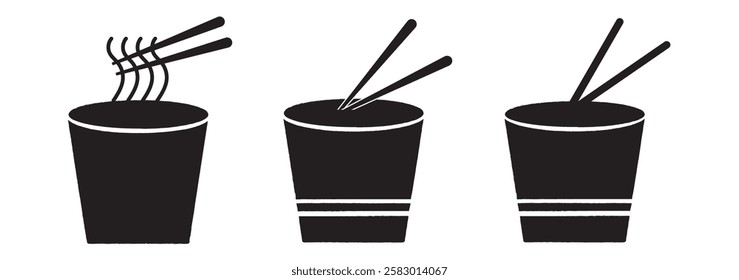 Chopsticks icon set. Restaurant chopsticks icon in black style isolated on white background. Restaurant chopsticks symbol vector illustration