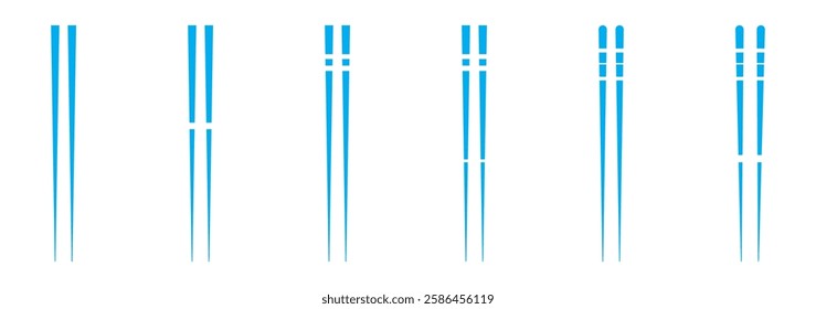 Chopsticks icon set. Restaurant chopsticks icon in black style isolated on white background. Restaurant chopsticks symbol vector illustration