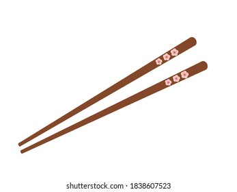 Chopsticks icon sign on white background vector illustration. 