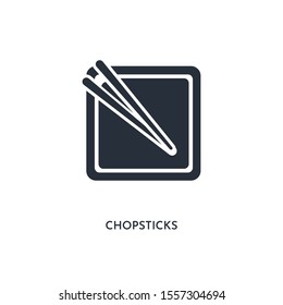 chopsticks icon. simple element illustration. isolated trendy filled chopsticks icon on white background. can be used for web, mobile, ui.