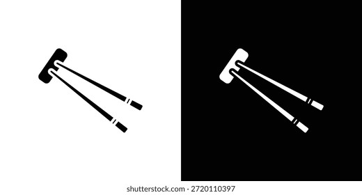 Icono de palillos ilustraciones gráficas planas simples. Vector de silueta blanco y negro