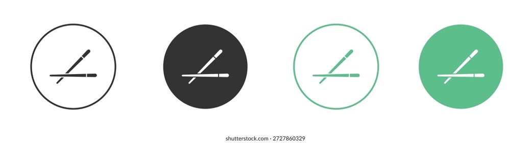 El icono de los palillos en estilo sólido se puede utilizar para el Web, móvil, ui