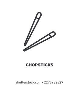icono de palillos. Icono de palillos de línea delgada de la colección de restaurantes. Vector de contorno aislado en fondo blanco. El símbolo de palillos editables puede ser utilizado web y móvil