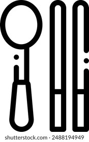 icono de palillos. Diseño De Estilo Lineal Delgado Aislado Sobre Fondo Blanco