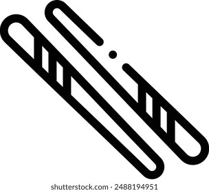 chopsticks icon. Thin Linear Style Design Isolated On White Background