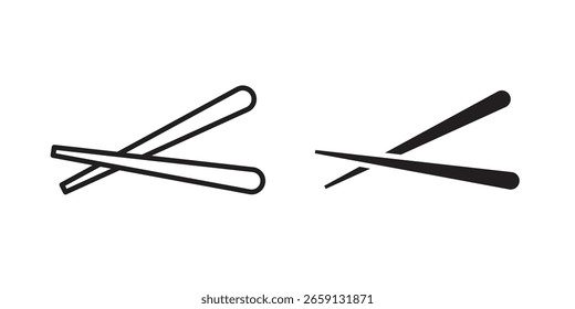 Chopsticks icon vector editable. black vectors set